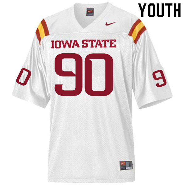 Iowa State Cyclones Youth #90 Alex Probert Nike NCAA Authentic White College Stitched Football Jersey RC42D61QL